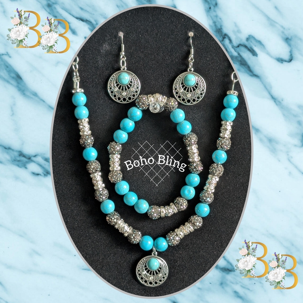 Turquoise and Silver Jewelry Set